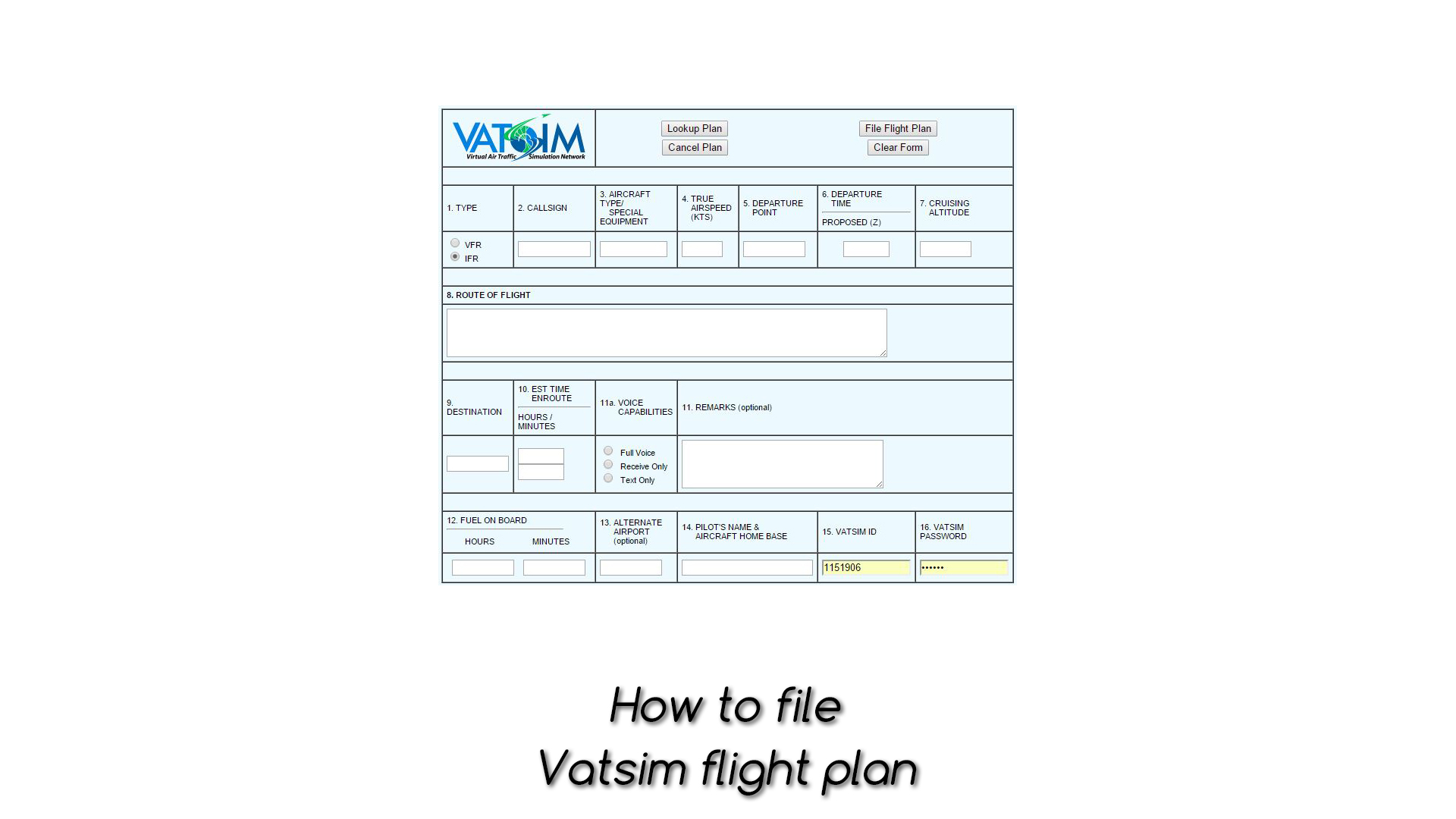 Routing plan. Заполнить план полета в VATSIM. VATSIM webeye.